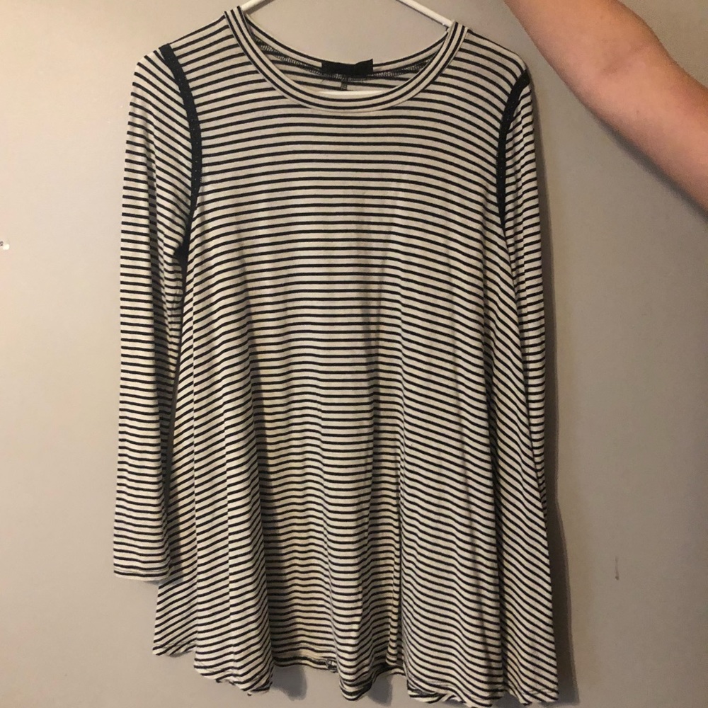 black and white striped t-shirt dress